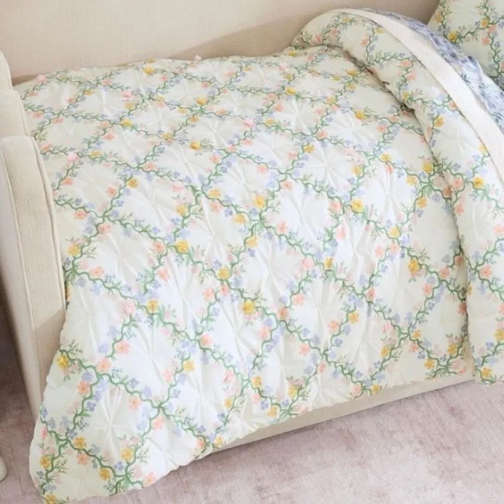 Pottery Barn Kids x Rifle Paper Co. Floral Trellis Comforter Only Twin Preowned